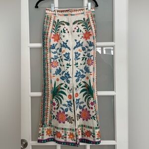 Zimmermann Ginger Cropped Floral Linen Pant size 0 (2-4)